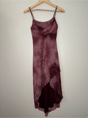 VTG Y2K Mariposa Fairy Sparkle Dress Midi Asymmetrical Floral Whimsigoth Small